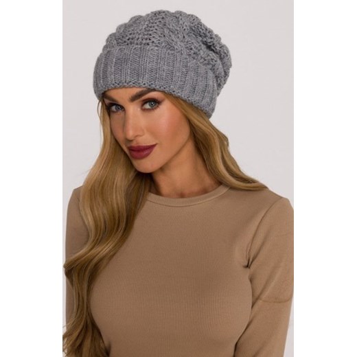 Moe czapka damska splot warkocz szara M897 ze sklepu intimiti.pl w kategorii Czapki zimowe damskie - zdjęcie 187901991