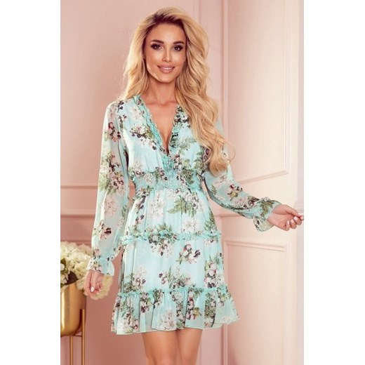 Numoco 421-2 szyfonowa sukienka z falbankami i szeroką gumą ze sklepu intimiti.pl w kategorii Sukienki - zdjęcie 187902103