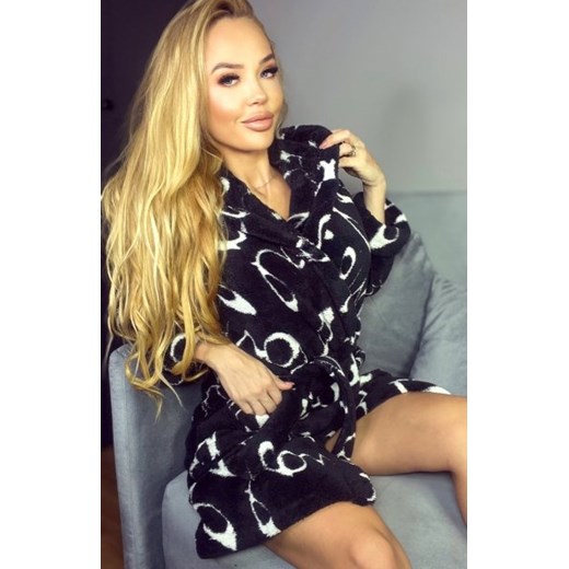 Irall Alma ciepły szlafrok damski czarny ze sklepu intimiti.pl w kategorii Szlafroki damskie - zdjęcie 187902130