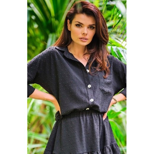 Awama oversizowa koszula damska czarna A425 ze sklepu intimiti.pl w kategorii Koszule damskie - zdjęcie 187902132