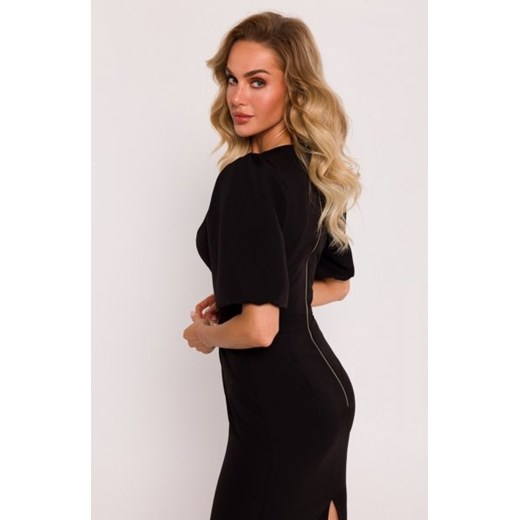 Moe sukienka z dekoltem i mocno zaznaczoną talią czarna M779 ze sklepu intimiti.pl w kategorii Sukienki - zdjęcie 187902483