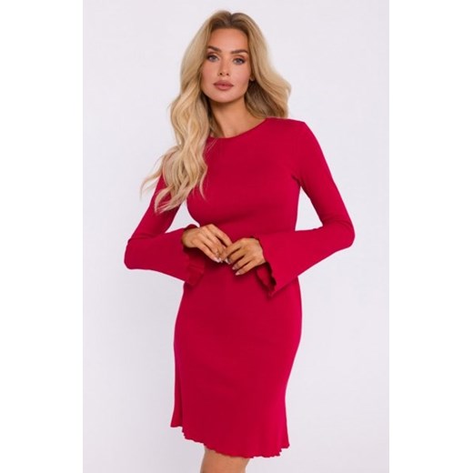 Moe sukienka z poszerzonymi rękawami czerwona M821 ze sklepu intimiti.pl w kategorii Sukienki - zdjęcie 187902872