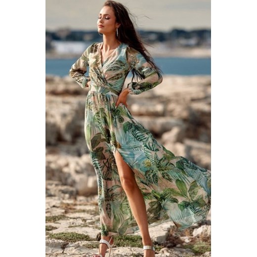 Długa sukienka w kwiaty 0219/U76 ze sklepu intimiti.pl w kategorii Sukienki - zdjęcie 187903163