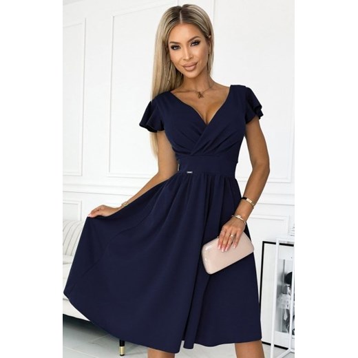 Numoco 425-3 MATILDE sukienka z dekoltem i krótkim rękawkiem ze sklepu intimiti.pl w kategorii Sukienki - zdjęcie 187903322