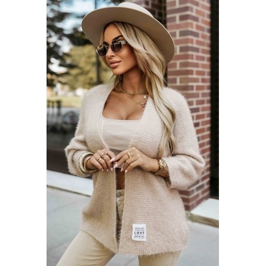 Numoco 631-1 stylowy kardigan z miękkiej sweterkowej dzianiny ze sklepu intimiti.pl w kategorii Swetry damskie - zdjęcie 187903662