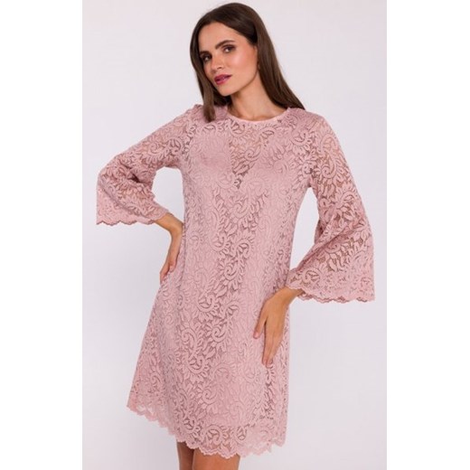 Stylove S380 koronkowa sukienka trapez pudrowa ze sklepu intimiti.pl w kategorii Sukienki - zdjęcie 187903760