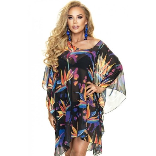 Irall kwiatowa tunika plażowa czarna ze sklepu intimiti.pl w kategorii Odzież plażowa - zdjęcie 187904334