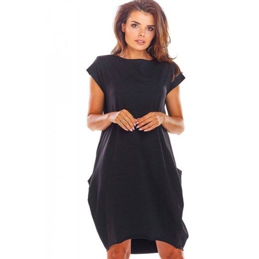 Sportowa sukienka z kieszeniami czarna M206 ze sklepu intimiti.pl w kategorii Sukienki - zdjęcie 187904540