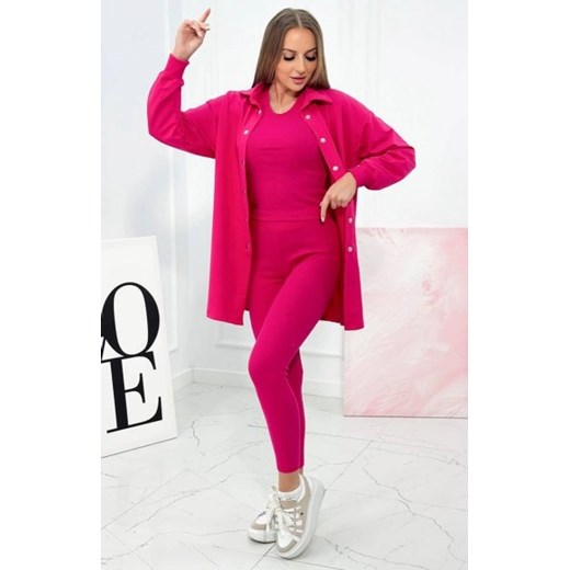 Komplet 3-częściowy bluza, top i legginsy fuksja ze sklepu intimiti.pl w kategorii Dresy damskie - zdjęcie 187905851