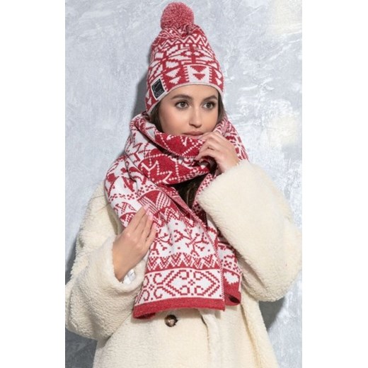 Czapka z pomponem i szal F1576 ze sklepu intimiti.pl w kategorii Czapki zimowe damskie - zdjęcie 187905894