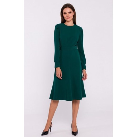 Stylove S378 sukienka z długimi rękawami i paskiem zielona ze sklepu intimiti.pl w kategorii Sukienki - zdjęcie 187906281