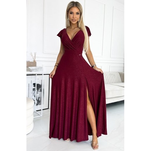 Numoco 411-8 CRYSTAL połyskująca długa suknia z dekoltem ze sklepu intimiti.pl w kategorii Sukienki - zdjęcie 187906414