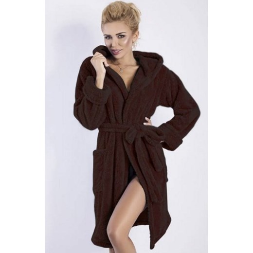 Dkaren Diana czekoladowy szlafrok damski ze sklepu intimiti.pl w kategorii Szlafroki damskie - zdjęcie 187906664