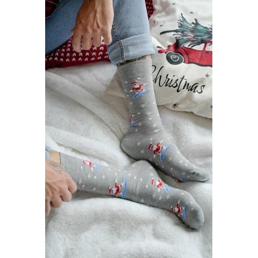 Milena 1290-032 Świąteczne Mikołaj Snowboard skarpety męskie ze sklepu intimiti.pl w kategorii Skarpetki męskie - zdjęcie 187906710