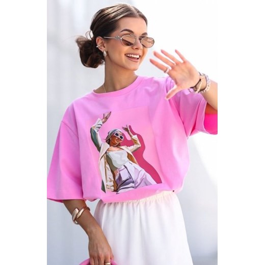 Oversizowy t-shirt damski dancing ze sklepu intimiti.pl w kategorii Bluzki damskie - zdjęcie 187906933