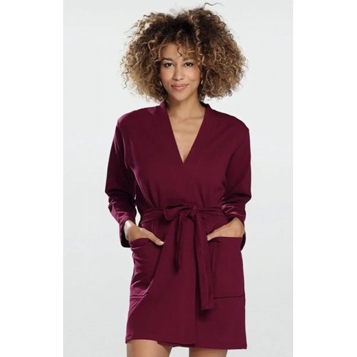 *Dkaren Pola szlafrok damski bordowy ze sklepu intimiti.pl w kategorii Szlafroki damskie - zdjęcie 187907141