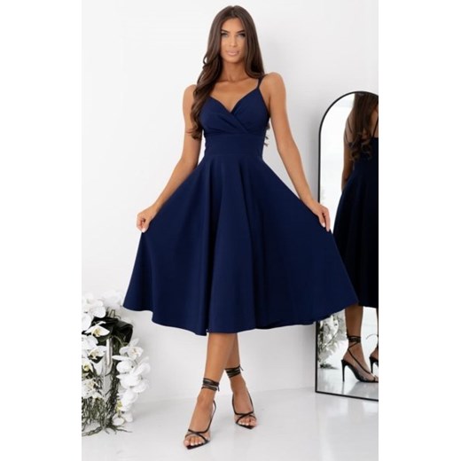 Duet Tifani rozkloszowana sukienka midi granatowa ze sklepu intimiti.pl w kategorii Sukienki - zdjęcie 187907724