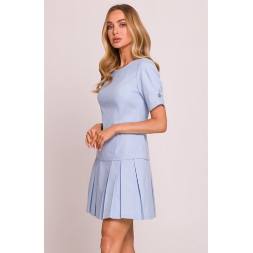 Moe sukienka z plisowanym dołem błękitna M842 ze sklepu intimiti.pl w kategorii Sukienki - zdjęcie 187907751
