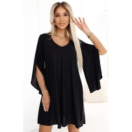 Numoco 597-1 LIVIA elegancka trapezowa sukienka z rękawami typu motyl ze sklepu intimiti.pl w kategorii Sukienki - zdjęcie 187907882