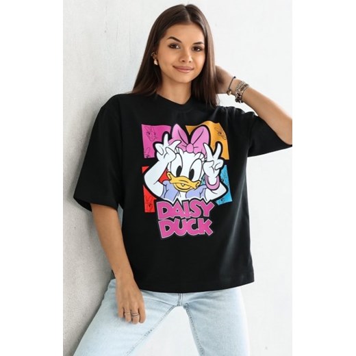 Oversizowy t-shirt Daisy Duck czarny ze sklepu intimiti.pl w kategorii Bluzki damskie - zdjęcie 187908123