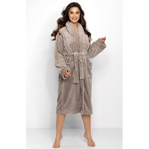 Momenti Per Me One And Only Long Beige szlafrok damski ze sklepu intimiti.pl w kategorii Szlafroki damskie - zdjęcie 187908330