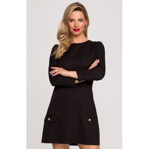 Trapezowa mini sukienka K148 czarna ze sklepu intimiti.pl w kategorii Sukienki - zdjęcie 187908732