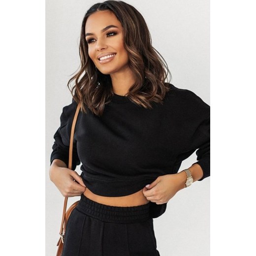 Ivon Lamia krótka oversizowa bluza damska czarna ze sklepu intimiti.pl w kategorii Bluzy damskie - zdjęcie 187908930