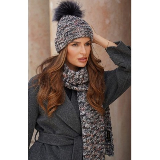 Zimowa czapka damska Pavone grafitowa ze sklepu intimiti.pl w kategorii Czapki zimowe damskie - zdjęcie 187908943