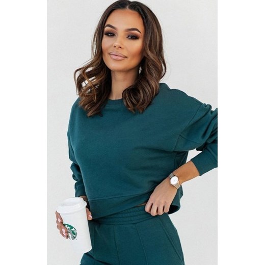 Ivon Lamia krótka oversizowa bluza damska zielona ze sklepu intimiti.pl w kategorii Bluzy damskie - zdjęcie 187908990
