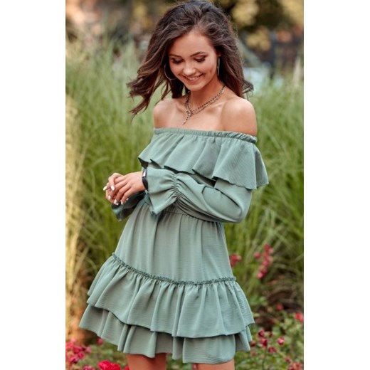 *Kobieca sukienka hiszpanka khaki 0297 ze sklepu intimiti.pl w kategorii Sukienki - zdjęcie 187909040