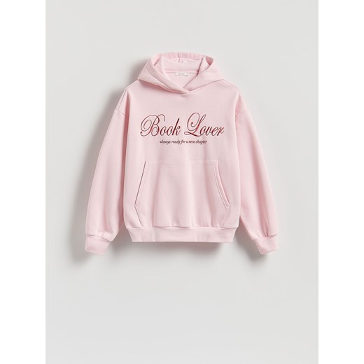 Reserved - Bluza z haftowanym napisem - pastelowy róż ze sklepu Reserved w kategorii Bluzy damskie - zdjęcie 187909691