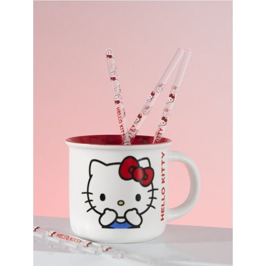 Sinsay - Zestaw szklanych słomek z czyścikiem Hello Kitty 5 pack - wielobarwny ze sklepu Sinsay w kategorii Dom - zdjęcie 187910194