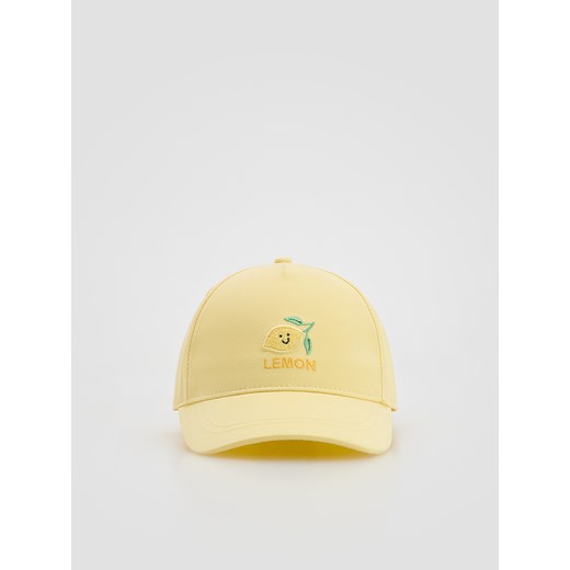 Reserved - Czapka z daszkiem z haftem - jasnożółty ze sklepu Reserved w kategorii Czapki dziecięce - zdjęcie 187910782