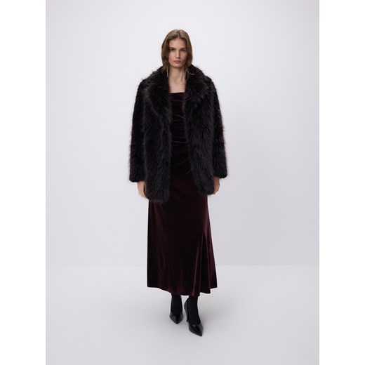 Reserved - Sukienka maxi z drapowaniem - brązowy ze sklepu Reserved w kategorii Sukienki - zdjęcie 187913330