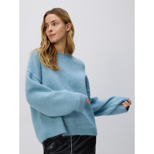 Reserved - Sweter z wełną i moherem - niebieski ze sklepu Reserved w kategorii Swetry damskie - zdjęcie 187913391