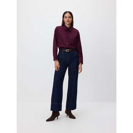 Reserved - Bawełniana koszula - bordowy ze sklepu Reserved w kategorii Koszule damskie - zdjęcie 187913503