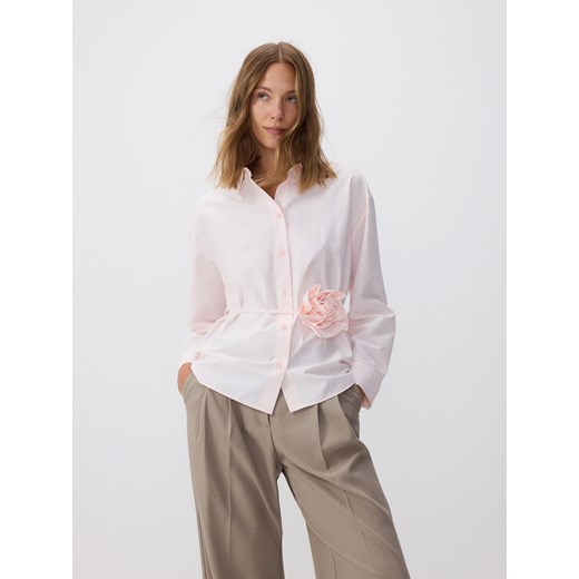 Reserved - Koszula z różą - pastelowy róż Reserved M okazja Reserved