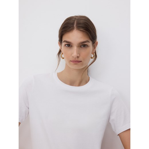 Reserved - T-shirt regular - biały ze sklepu Reserved w kategorii Bluzki damskie - zdjęcie 187913760