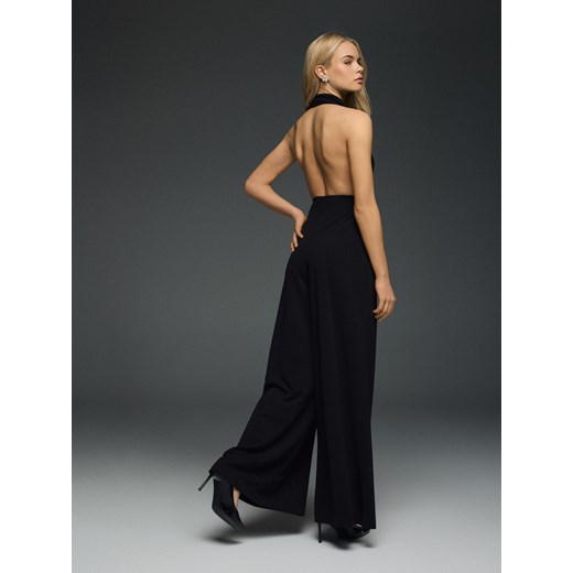 Reserved - Kombinezon z szerokimi nogawkami - czarny ze sklepu Reserved w kategorii Kombinezony damskie - zdjęcie 187913773