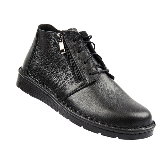 Damskie trzewiki Nika Komfort 1388 czarne lico ze sklepu ulubioneobuwie w kategorii Workery damskie - zdjęcie 187913841