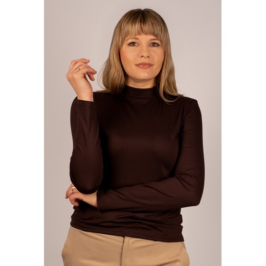 Babell Resta elegancka bluzka z golfem brąz ze sklepu kontri.pl w kategorii Sukienki - zdjęcie 187914842