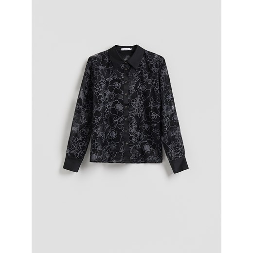 Reserved - Koszula z wiskozą - czarny ze sklepu Reserved w kategorii Bluzki damskie - zdjęcie 187914943