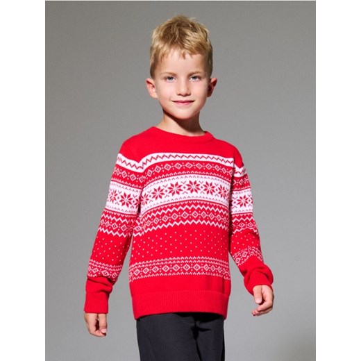 Sinsay - Świąteczny sweter w skandynawski wzór ze śnieżynkami - czerwony ze sklepu Sinsay w kategorii Swetry dziewczęce - zdjęcie 187915780