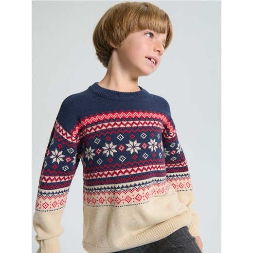 Sinsay - Świąteczny sweter w skandynawski wzór - wielobarwny ze sklepu Sinsay w kategorii Swetry chłopięce - zdjęcie 187915782