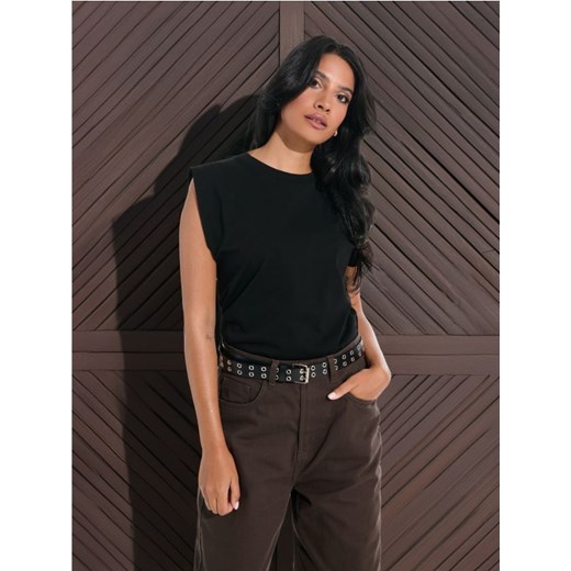 Sinsay - Bawełniany top - czarny Sinsay XS okazyjna cena Sinsay