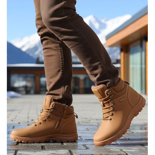 Wysokie zimowe buty trekkingowe męskie Camel /E5-1 184614 T477/ ze sklepu Pantofelek24.pl w kategorii Buty trekkingowe męskie - zdjęcie 187916260