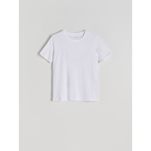 Reserved - T-shirt regular - biały ze sklepu Reserved w kategorii Bluzki damskie - zdjęcie 187916461
