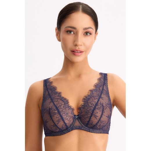 Bella Misteria Magiczny Szafir biustonosz miękki z haftem granatowy ze sklepu kontri.pl w kategorii Biustonosze - zdjęcie 187916672