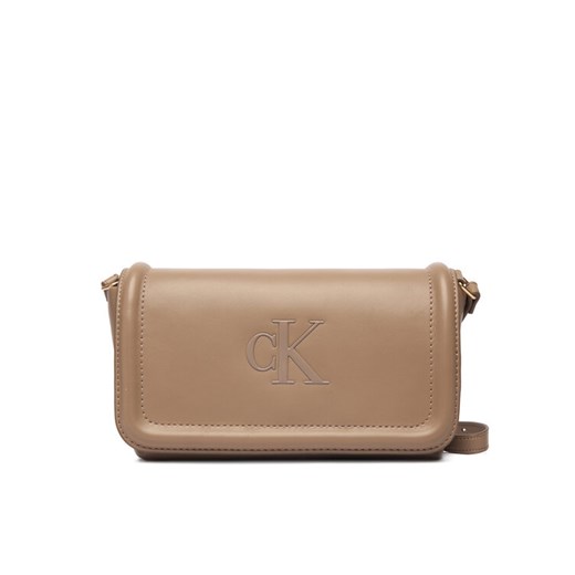 Calvin Klein Torebka Bold Ck Flap Crossbody LV04F1027G Brązowy ze sklepu MODIVO w kategorii Listonoszki - zdjęcie 187917690