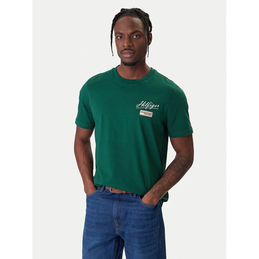 Tommy Hilfiger T-Shirt Modern Ath Graphic MW0MW41471 Zielony Regular Fit ze sklepu MODIVO w kategorii T-shirty męskie - zdjęcie 187917702